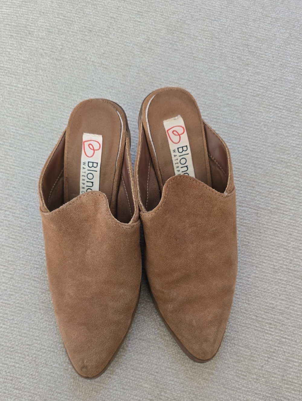 Suede Pointed Mule - Brown